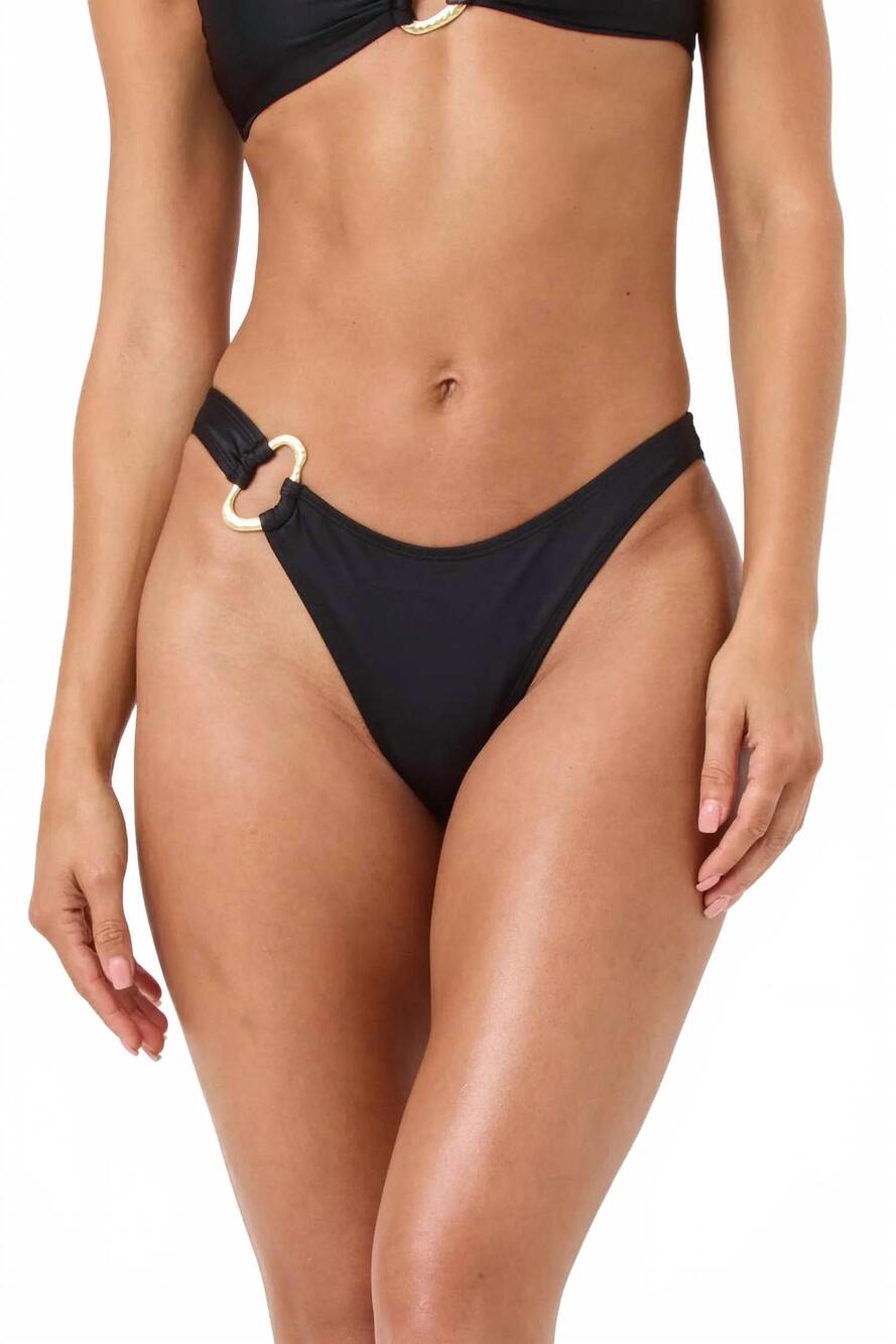 NEW L*SPACE teagan o-ring full bikini bottoms in black